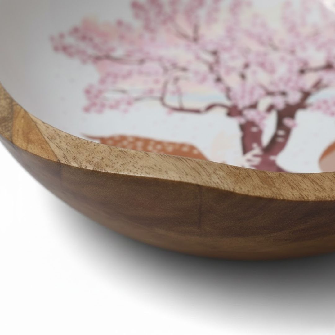 Enamel Wooden Bowl for Sustainable Dining – M 2.0